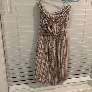 strapless midi red white and blue striped dress (fits like a small!)